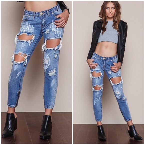 NWT One Teaspoon Freebirds Ford Distressed Skinny Jean Size 31